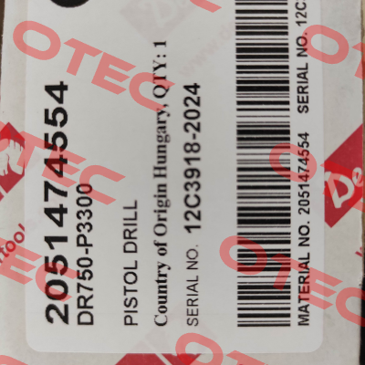 P/N: 2051474554, Type: DR750-P3300 Desoutter