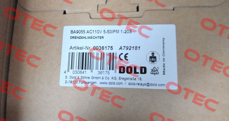 0036175 / BA9055 AC110V 5-50IPM 1-20S Dold