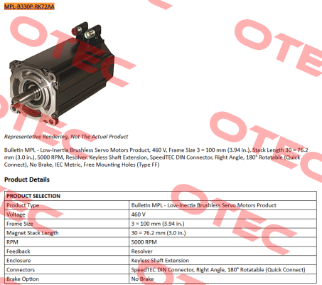 MPL-B330P-RK72AA Allen Bradley (Rockwell)