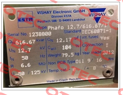 Phafo 12,7/616,67/1 Vishay