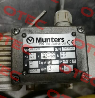 Type: ACE72T, P/N: 150-020508-001 Munters