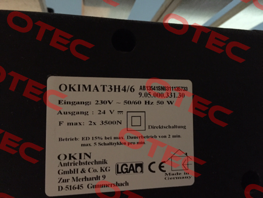 Remote control for Okimath3H4/6 Okin