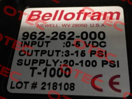 962-262-000 Bellofram