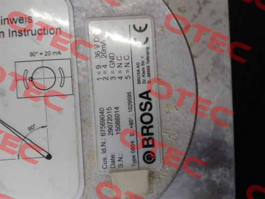 Type: 0804 0  S/N: 15088014 OEM Brosa