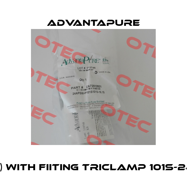 APSW-P, L=410,32mm (16,15") with fiiting TRICLAMP 101S-24S, 24APSW-P101S101S-16.15 AdvantaPure