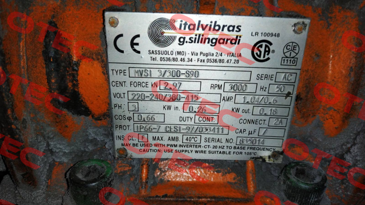 MVSI 3/300- S90 Italvibras