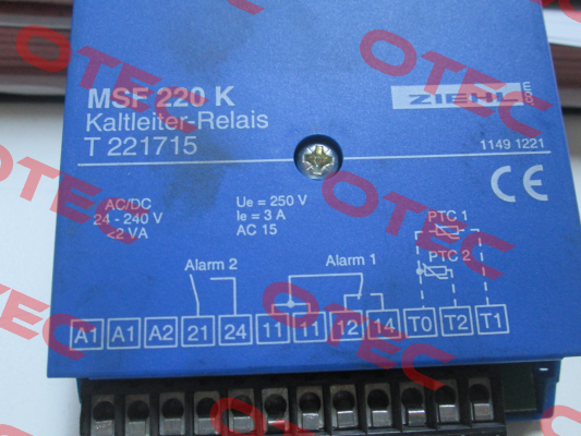 P/N: T221715 Type: MSF220K Ziehl
