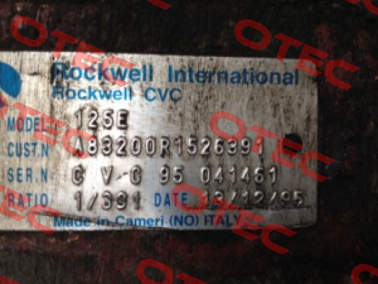 Model 125E S/N: CVC 95 041461  Allen Bradley (Rockwell)