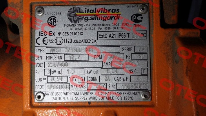 MVSI 3/1300-S08 Italvibras