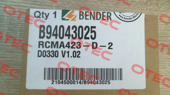 P/N: B94043025, Type: RCMA423-D-2 Bender