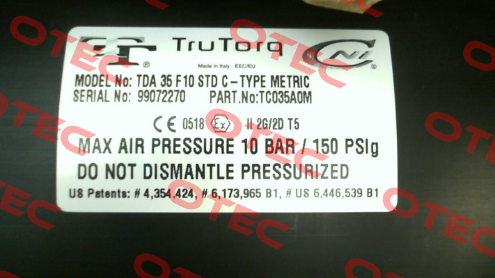 TDA 35 F10 STD C-TYPE Trutorq