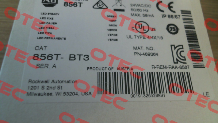 856T-BT3 Allen Bradley (Rockwell)