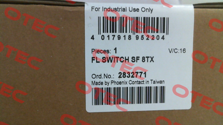 P/N: 2832771 Type: FL SWITCH SF 8TX Phoenix Contact