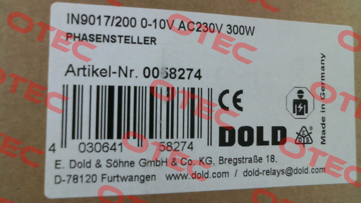 0058274 / IN9017/200 0-10V AC230V 300W Dold
