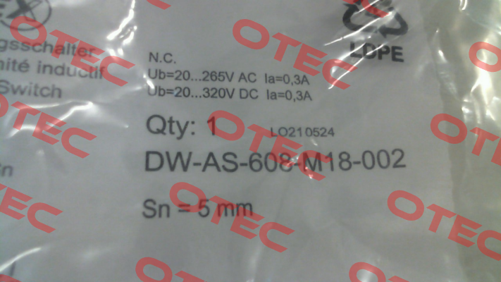 220-220-218 / DW-AS-608-M18-002 Contrinex