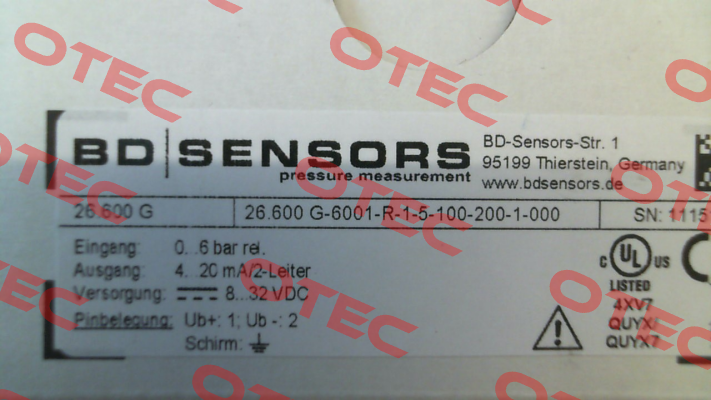 26.600 G-6001-R-1-5-100-200-1-000 Bd Sensors