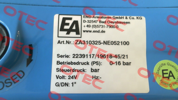 ZA310325-NE052100 End Armaturen