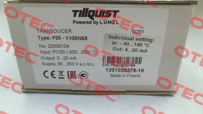P20 transducer Tillquist