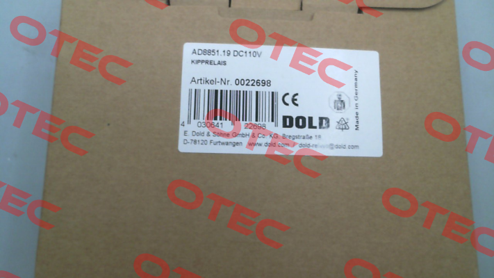 p/n: 0022698, Type: AD8851.19 DC110V Dold