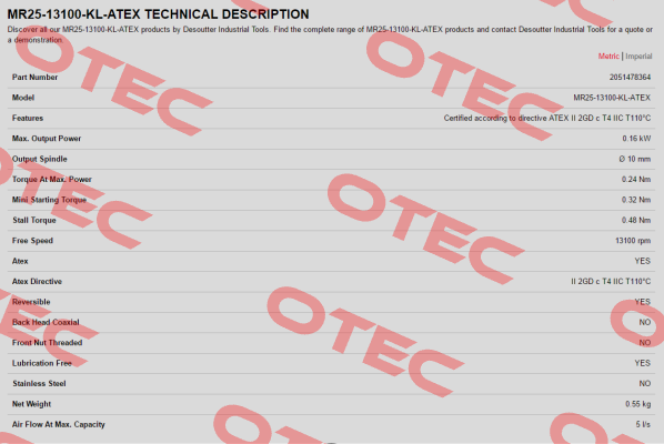 2051478364 / MR25-13100-KL-ATEX Desoutter