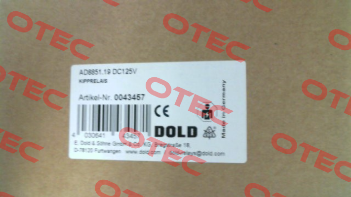 p/n: 0043457, Type: AD8851.19 DC125V Dold